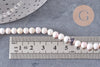 Perles ronde coquillage rose naturel ,perle ronde rose clair coquillage, 5-5.5mm, fil de 80 perles, x1 (G3844)