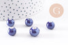 Perles ronde porcelaine bleu irisé,perle ronde bleu canard, porcelaine bleue, création bijoux, 1cm, x5 G1162