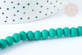 Perles ronde résine verte 7mm, fil de 40cm, x1 (G7221)
