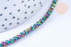 Perles rondelle cristal noir irisé facette 3.5x2.5mm, x1 fil 25.4cm (G6754)