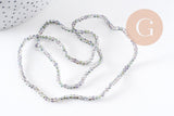Perles rondelle gris irisé 2.5mm, x1 fil de 31cm (G0621)