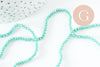 Perles rondelle verre irisée facettée vert irisé AB 3x2mm, création bijoux cristal, fil de 42cm, x1 (G7392)