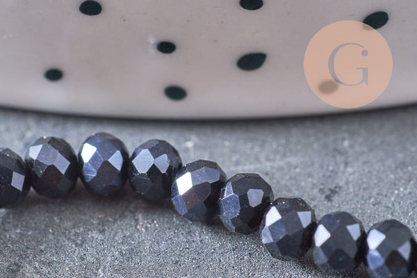 Perles rondelles cristal irisé 3mm, fil de 42cm, x1 (G0149)