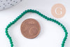 Perles rondelles cristal vert émeraude facette 2.9-3mm, fil de 34cm x1 (G10615)
