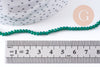 Perles rondelles cristal vert émeraude facette 2.9-3mm, fil de 34cm x1 (G10615)