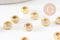 Perles rondelles intercalaires texturées zamac doré 4.5mm, x20 (G10094)