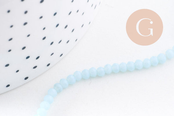 Perles rondelles verre transparente facettées 3.5x2.5mm, x1 fil de 32cm (G8262)