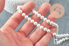 Perles rondes coquillage naturel blanche nacrées 6mm, x1 fil de 40cm (G10131)