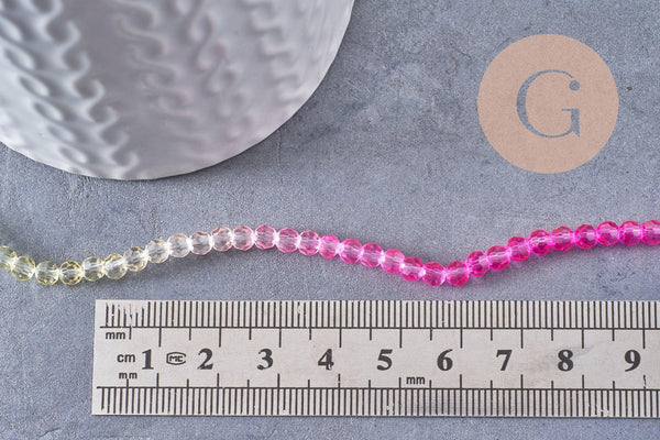 Perles rondes cristal à facette multicolore 4.5mm, x1 fil de 32cm (G10282)