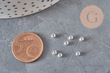 Perles rondes intercalaire acier 304 inoxydable argenté 3mm, x10 (G11349)-Perles-Gingerlily Perles