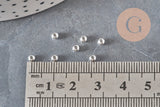Perles rondes intercalaire acier 304 inoxydable argenté 3mm, x10 (G11349)-Perles-Gingerlily Perles
