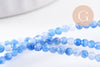Perles jade bleu 2mm, jade naturel, perle pierre,fournitures créatives, pierre précieuse,perles bijoux,2mm,fil de 40 cm-(G1125)