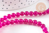 Perles rondes jade naturel rose FUCHSIA 6mm, x1 fil de 38cm (G1784)