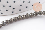 Perles rondes pyrite naturelle 4mm grade A, x1 fil de 39cm (G1539)