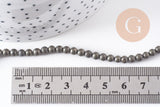 Perles rondes pyrite naturelle 4mm grade A, x1 fil de 39cm (G1539)