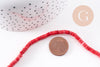 Perles rondes rondelles howlite rouge corail, perles pierre, howlite naturelle, fil de 45cm (G0891)