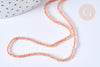 Perles rondes verre cristal beige facettes 2mm, x1 fil de 38cm (G7947)