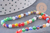 Perles rondes verre millefiori artisanal 4mm, x1 fil de 38cm (G5874)
