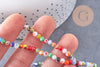 Perles rondes verre millefiori artisanal 4mm, x1 fil de 38cm (G5874)