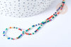 Perles rondes verre multicolore 2mm, perle verre, création bijoux cristal, fil de 38cm, x1 (G7951)