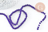 Perles toupies cristal bleu roi 4-5mm, perles bijoux, perle cristal verre facette,fil de 34 cm x1 (G6216)