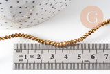 Perles toupies cristal doré irisé, perles bijoux, perle cristal,Perle verre facette,création bijoux, fil de 180,3x2mm, x1 (G4686)