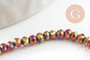Perles toupies cristal rouge irisé métallisé 3x2mm, perles création bijoux, fil de 33cm x1 (G8106)