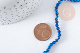 Perles toupies en verre coloré 4x4.5mm, x1 fil de 45cm (G9050)