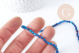 Perles toupies en verre coloré 4x4.5mm, x1 fil de 45cm (G9050)