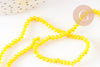 Perles toupies verre jaune facette 3mm, x1 fil de 38cm (G2669)