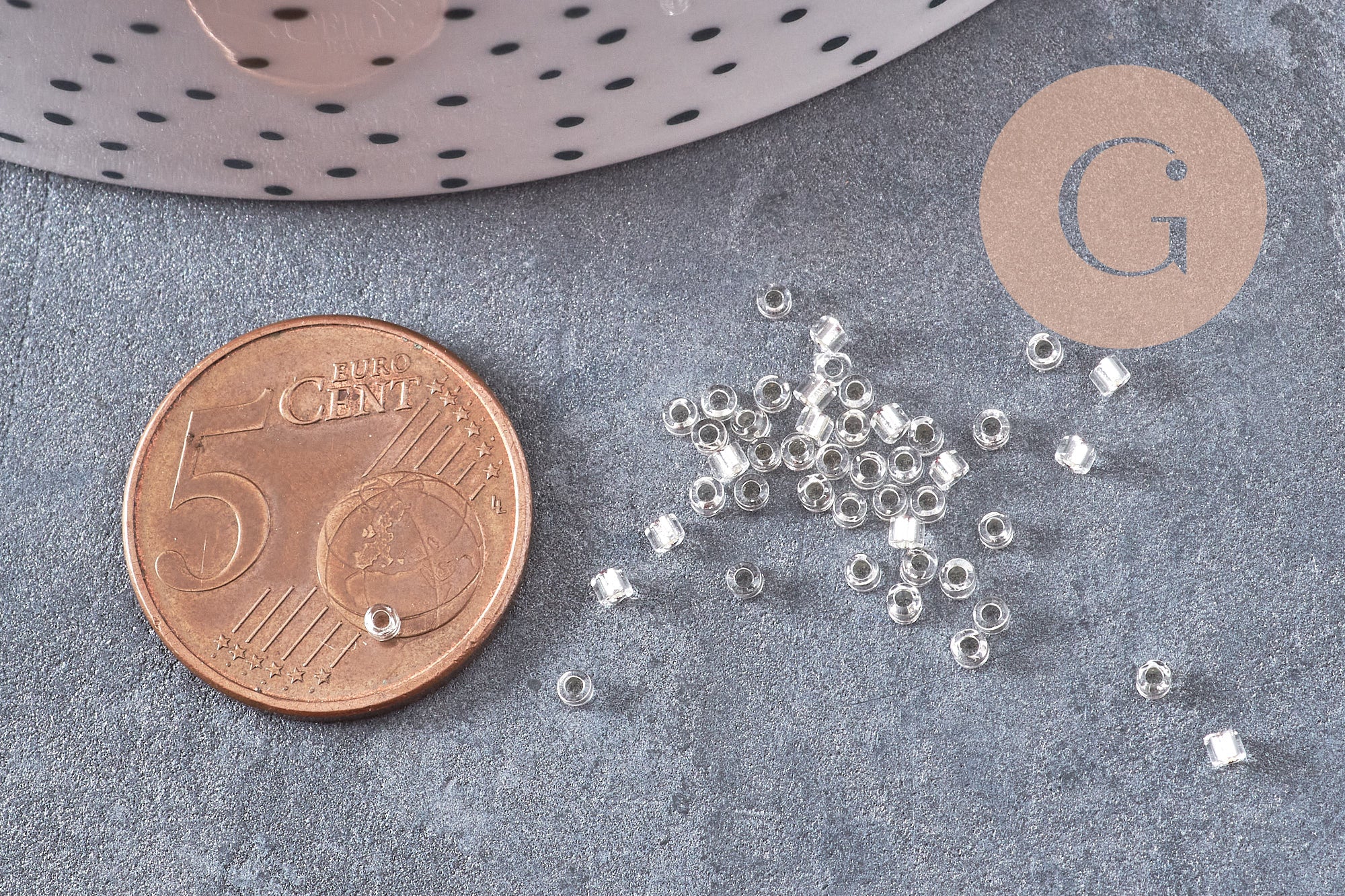 Perles tube blanc argent façon Delica miyuki, x1 Sachet 8g (G10909)