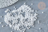 Perles tube blanc opaque façon Delica miyuki, x1 Sachet 8g (G8136)