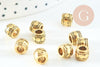 Perles tube gravé zamac doré vieilli 7x6mm, x20 (G10740)