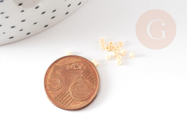 Perles tube jaune clair opaque façon Delica miyuki 1.5-2mm, x1 sachet de 8gr (G9160)