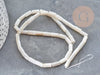 Perles tube nacre blanche 8x4mm, coquillage le fil de 38cm x1 (G9042)