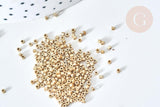 Perles tube or clair mat façon Delica miyuki, x1 sachet de 8g (G7762)
