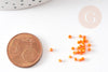 Perles tube orange opaque façon Delica miyuki 1.5-2mm, x1 sachet de 8gr (G9163)