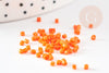 Perles tube orange opaque façon Delica miyuki 1.5-2mm, x1 sachet de 8gr (G9163)