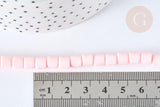 Perles tube polymère rose clair 6.5x6 mm, fabrication bijoux colorés, le fil de 40cm G7193
