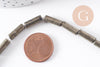 Perles tube pyrite naturelle 13x4mm x1 fil (G4020)