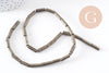 Perles tube pyrite naturelle 13x4mm x1 fil (G4020)