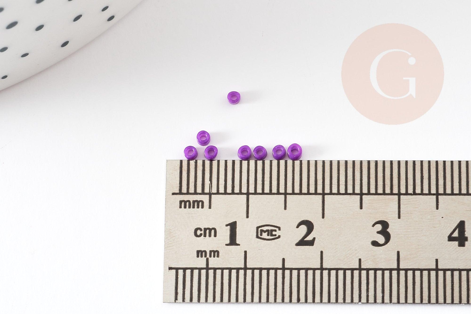Perles tube violet foncé opaque façon Delica miyuki 1.5-2mm, x1 sachet de 8gr (G9168)