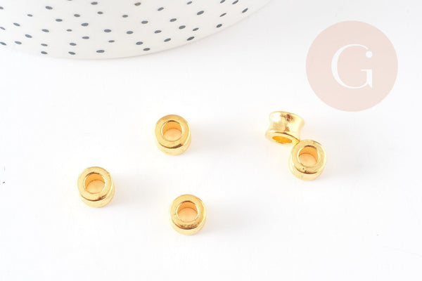 Perles tube zamac dorés 8mm ,perles intercalaires, x10 (G0030)