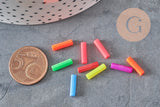 Cuentas de tubo fluorescente de plástico, joyería para niños, cuentas de joyería, cuentas de plástico multicolor, x100 G6636