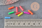 Cuentas de tubo fluorescente de plástico, joyería para niños, cuentas de joyería, cuentas de plástico multicolor, x100 G6636