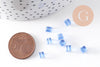Perles verre carrées bleu clair 5mm, perles carrées création bijoux, x50 (G2456)