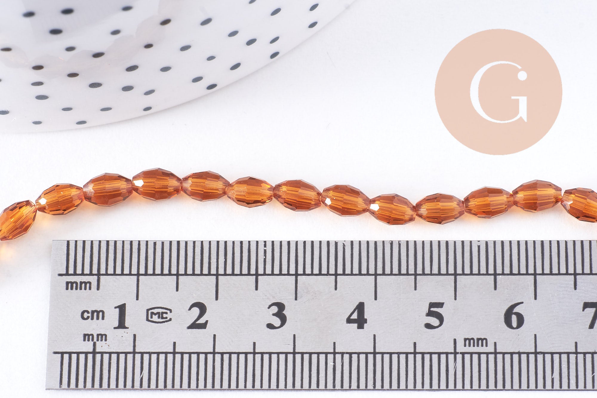 Perles verre grain de riz 6x4mm, x1 fil de 38cm (G10750)