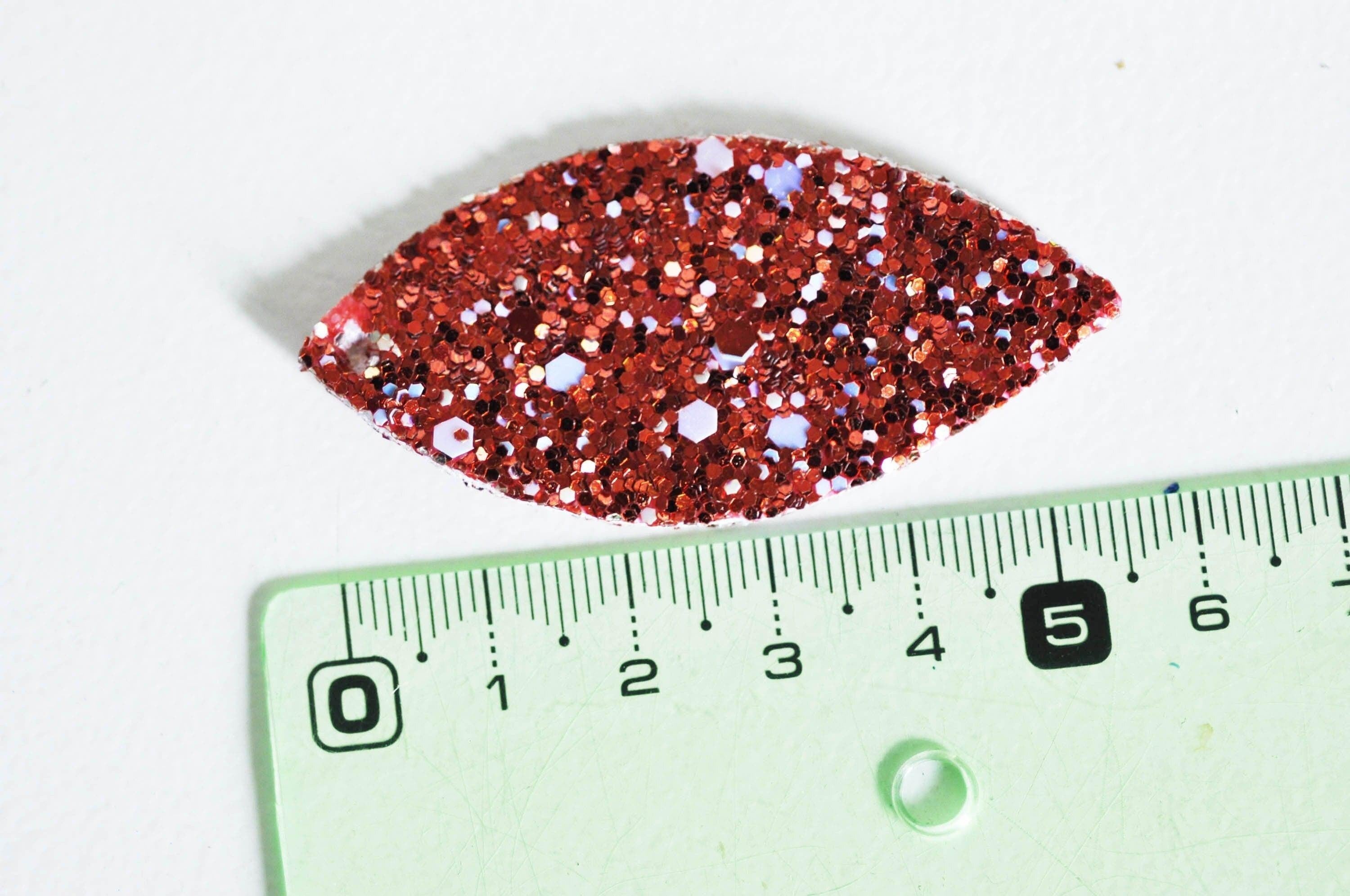 Pétale simili cuir paillettes 57.5mm, fourniture créative,cuir synthétique,fabrication coiffure, accessoire mariage, x10 ,G2735