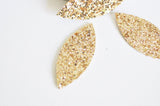 Pétale simili cuir paillettes doré fourniture créative,cuir synthétique,fabrication coiffure, accessoire mariage, 57.5mm, x 10 G4793