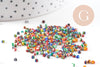 Petite Perle rocaille rayé multicolore 1.5x2mm x 10gr (G10934)
